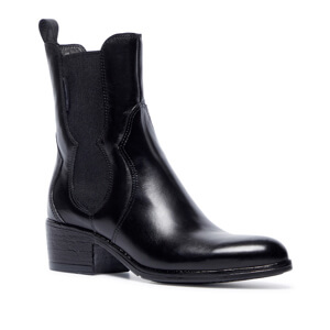 Carl Scarpa Caprice Black Leather Ankle Boots